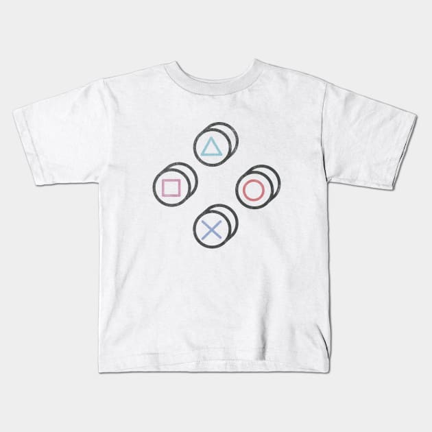 Gamer Controller Buttons Kids T-Shirt by bFred